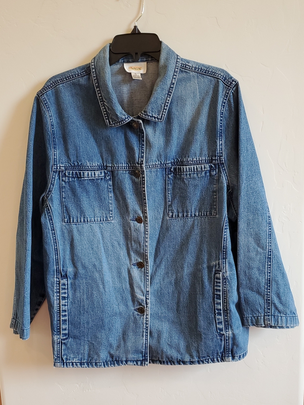 Talbots Medium Blue Denim Jacket with Patch Pockets